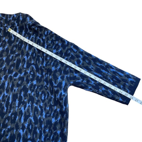 CHIARAMENTE CARDIGAN SWEATER WOMENS XS WOOL BLEND OVERSIZED BLUE 3/4 SLEEVE NWT - Picture 11 of 11